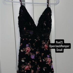 Rue21 Black Floral Lace Romper